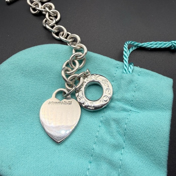 Vintage Tiffany & Co. Sterling Silver Heart Tag Toggle Bracelet 7” Rare - Picture 6 of 8